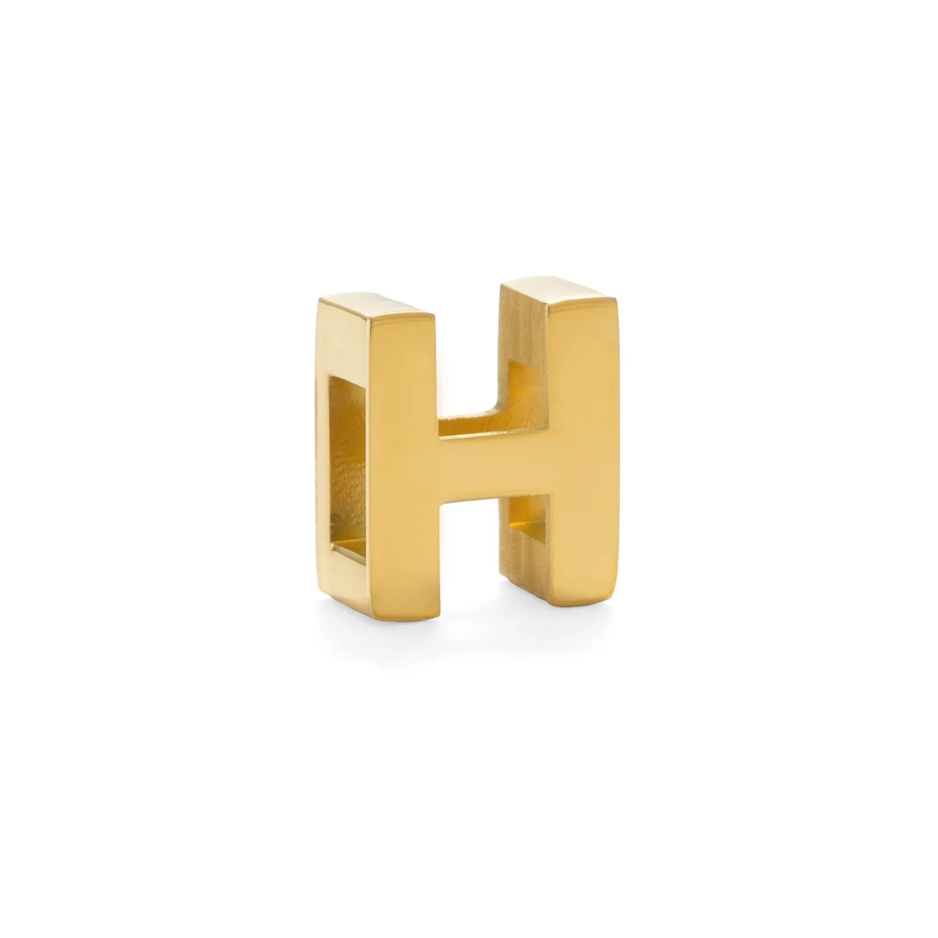 Gold titanium steel necklace with a letter A charm on a 40.5cm chain.