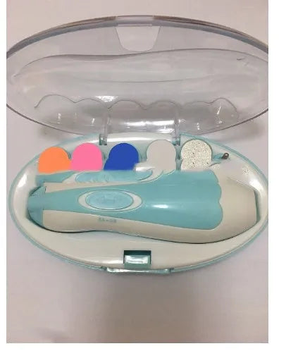 Ultra-quiet baby electric nail polisher manicure kit with night light in assorted colours.