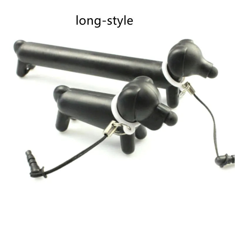Black dog-shaped touch screen stylus pen with extendable design and phone stand function
