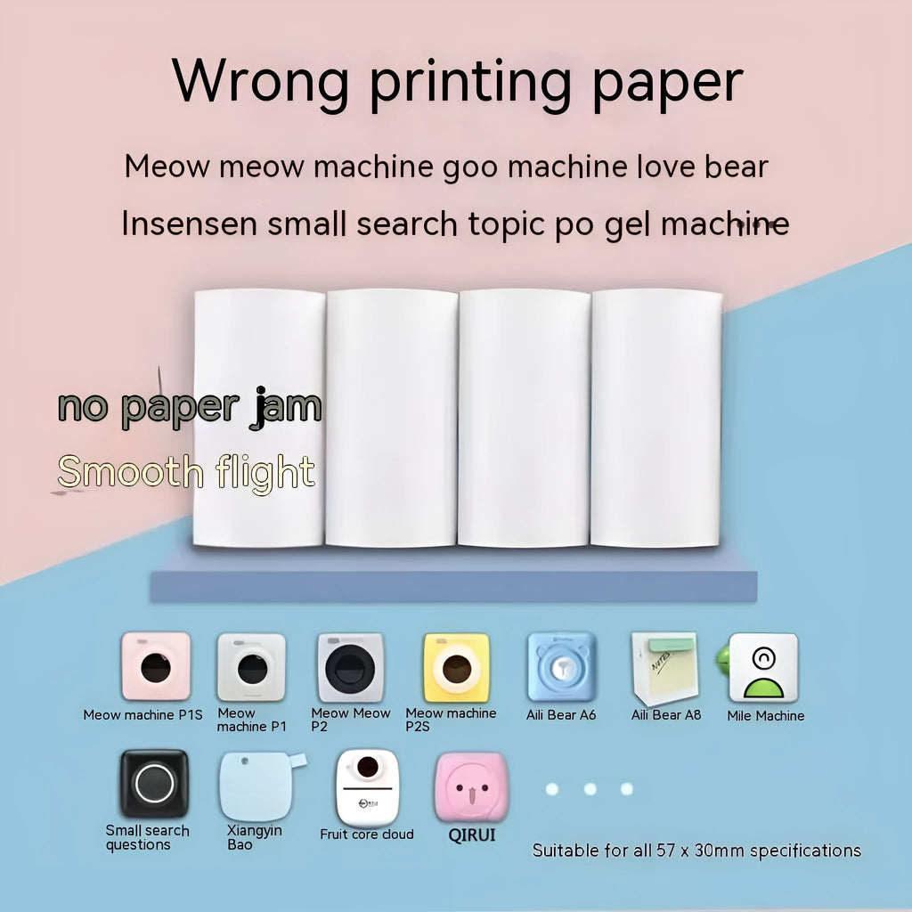 Three rolls of 57mm wide thermal paper in a box for student and cash register printers.
