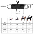 Black Oxford cloth dog harness with adjustable breast strap and leg support design