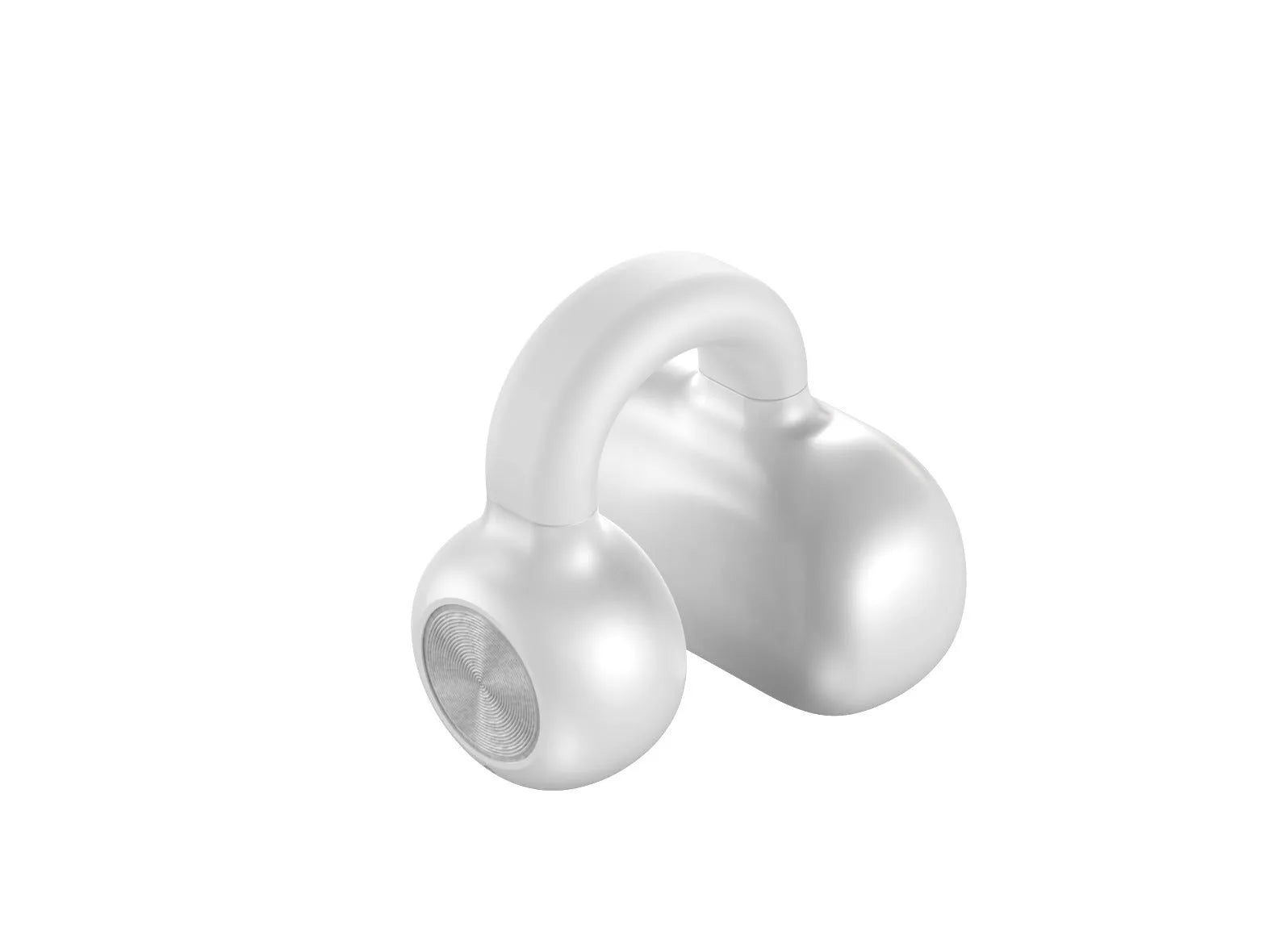 Wireless clip-on bone conduction earphones in black or white for exercise and hands-free calls