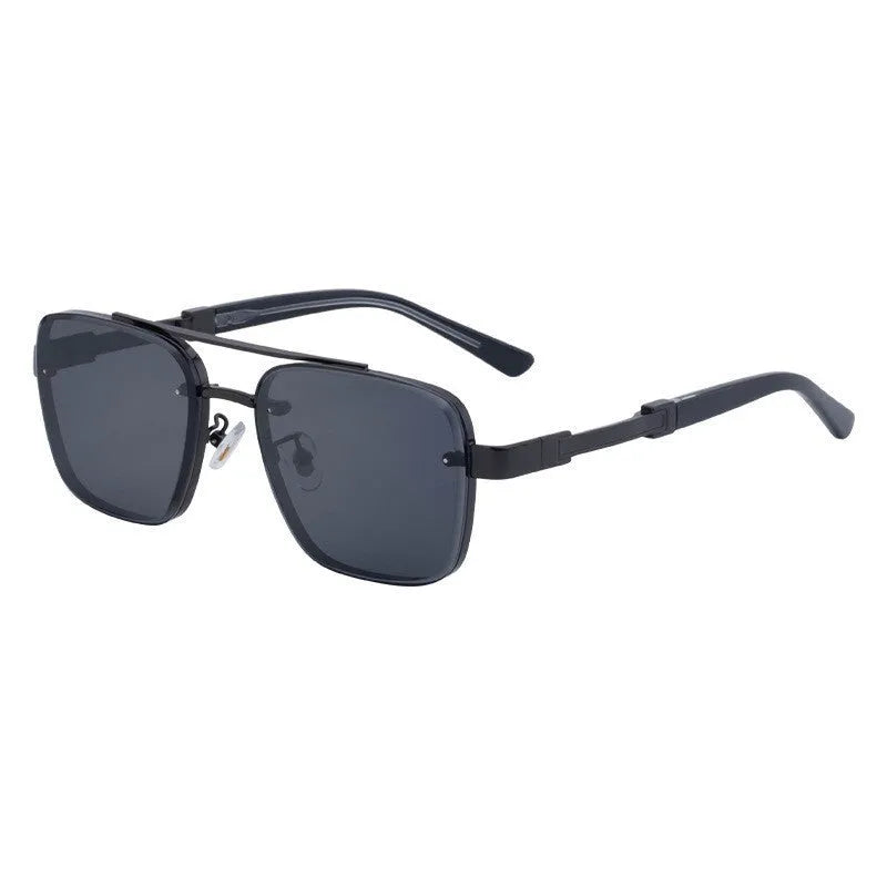 Men's vintage sunglasses with UV protection in gold gradient blue colour with PC frames