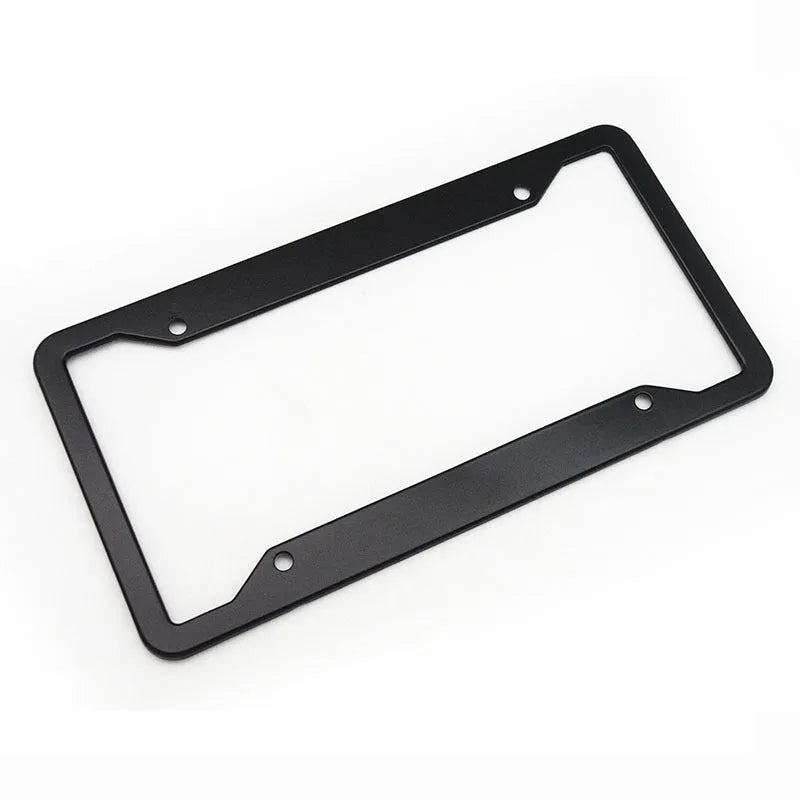 Aluminium alloy license plate frame in black, light grey, silver, or stainless steel finishes