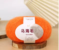 Mohair wool ball for DIY scarf kit with 34 colour options including white, grey, pink and blue