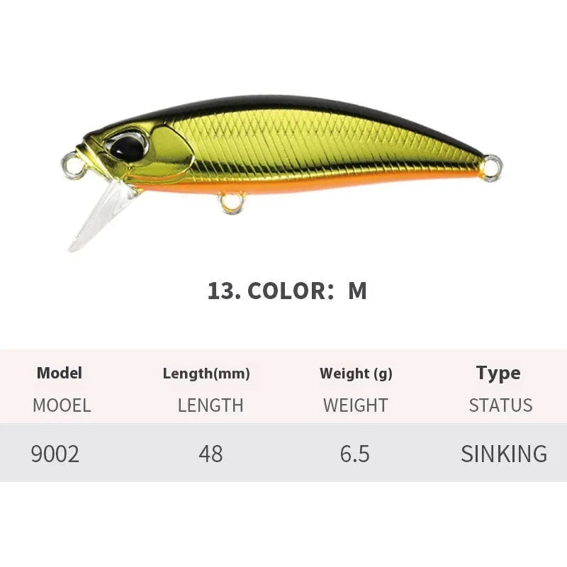48mm Japanese mino fishing lure for mandarin fish and snakehead in various colours