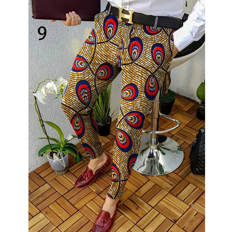 Men's slim-fit plaid trousers in RKKZ49 colour with straight leg and micro-elastic fabric.