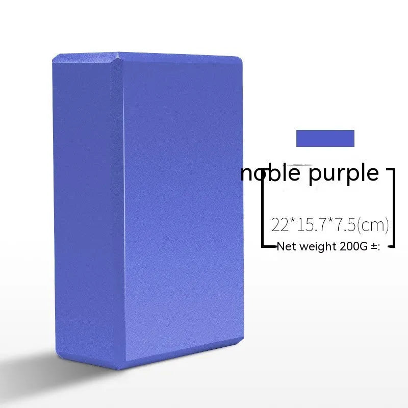 High-density EVA yoga block in a selection of solid colours and printed designs.