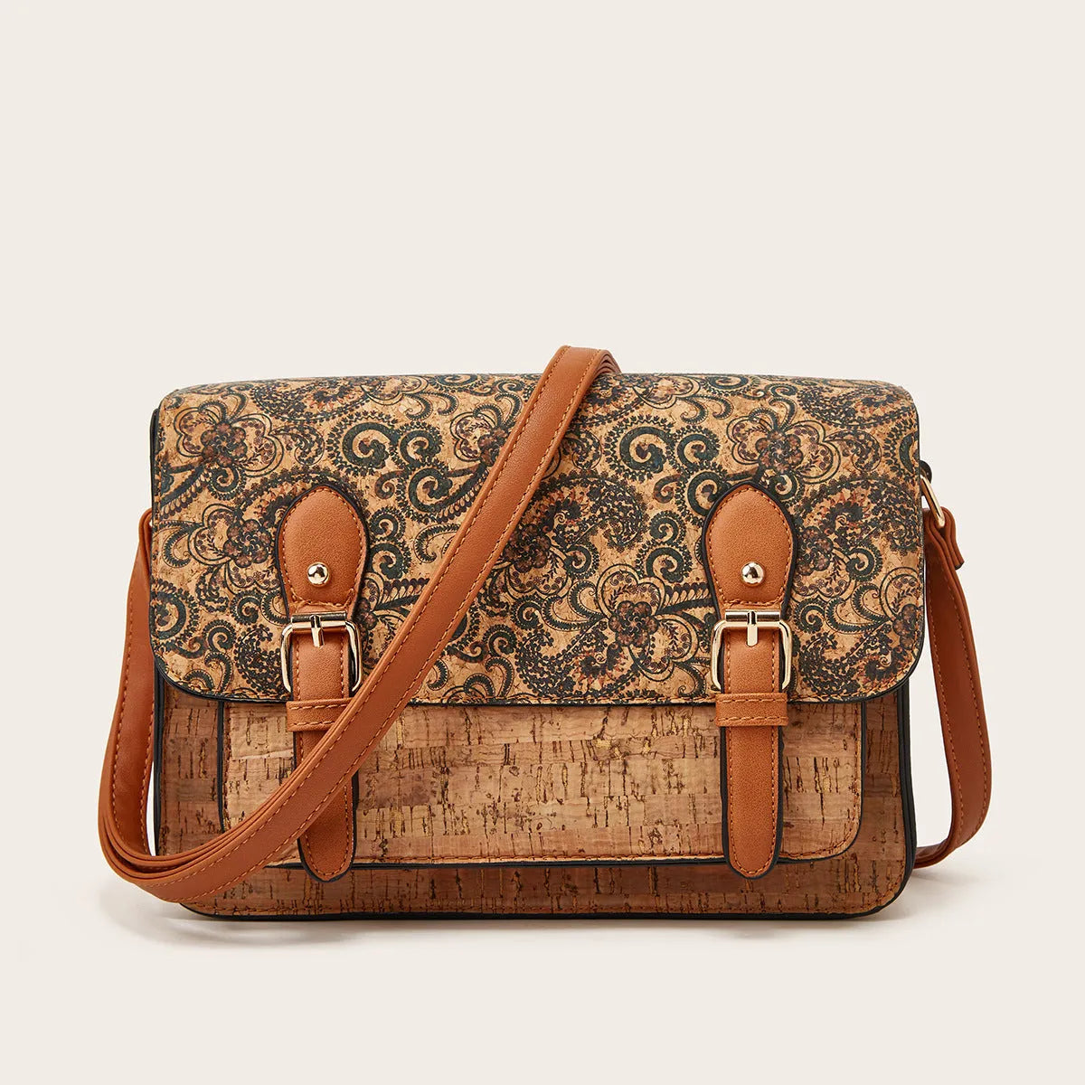 Women's printed crossbody shoulder bag with large capacity and floral geometric designs