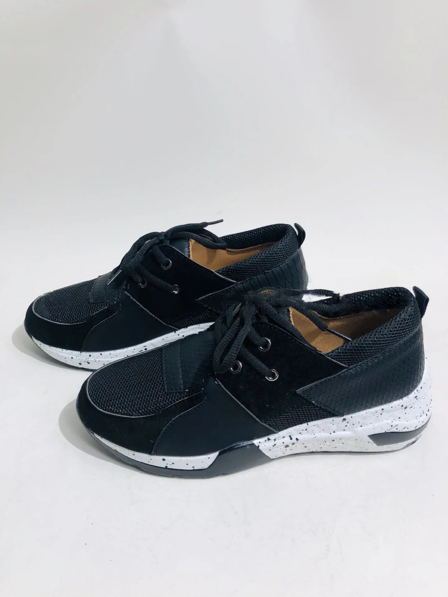 Women's casual flat sneakers with suede upper and wedge heel in multiple colour options