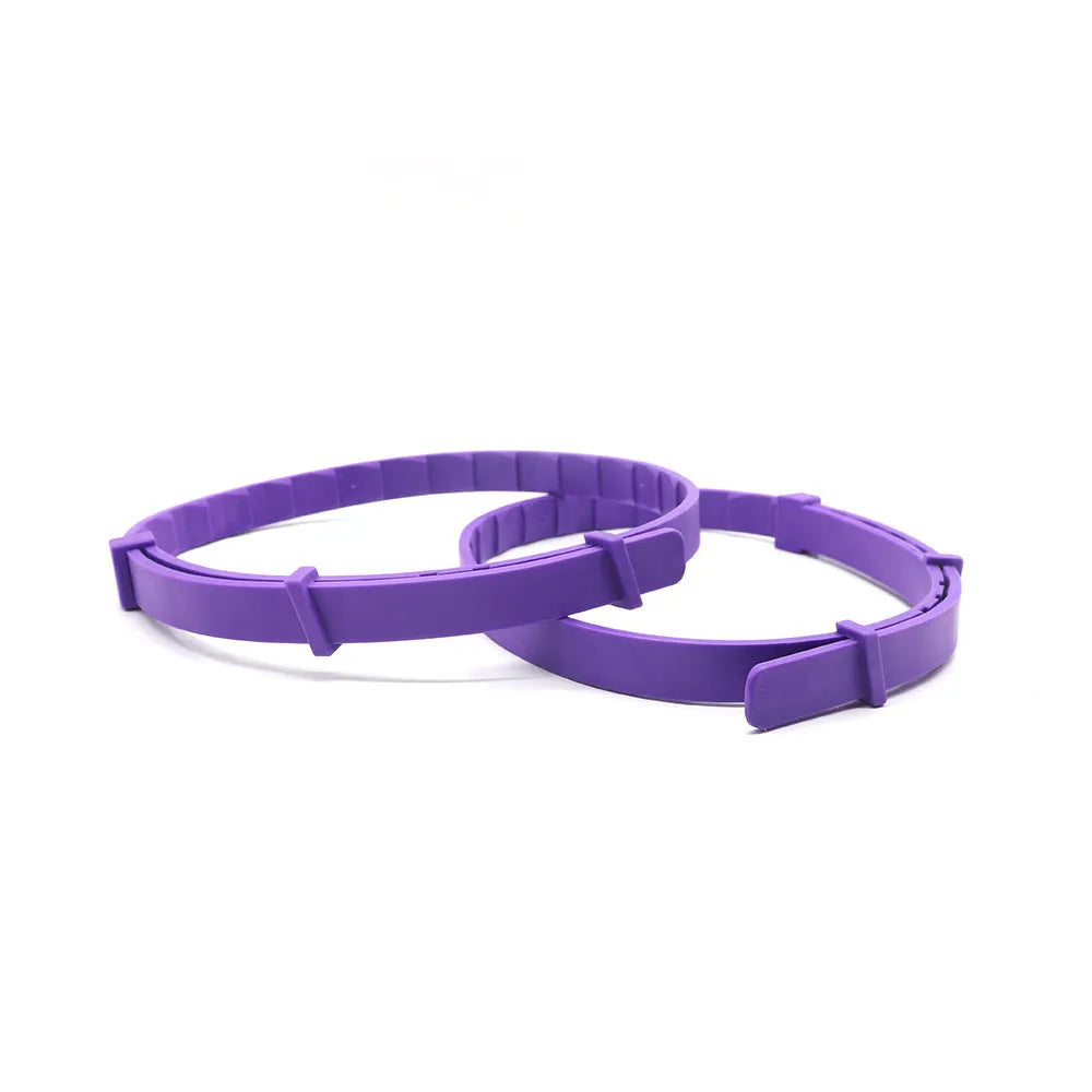Four dog anxiety relief collars in assorted colours with 62cm length and monochrome Chinese pattern