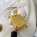 Small Korean-style women's shoulder bag with chain strap and drawstring closure in six colour options