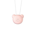 Mini USB air purifier necklace in pink showing compact wearable design with one-button control