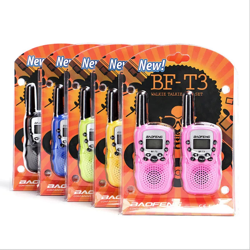 Children's UHF walkie talkie set in assorted colours with 22-channel capability