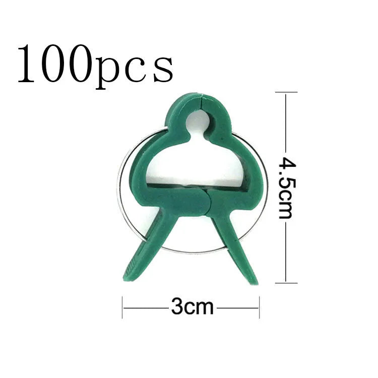 Green plastic plant fixing clips for tomato cucumber and pea vines