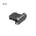 Aluminium alloy dust plug for iPhone charging port in various colours including gold, silver, and rose gold.