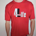 Red cotton men's summer t-shirt with short sleeves and round neck casual styling