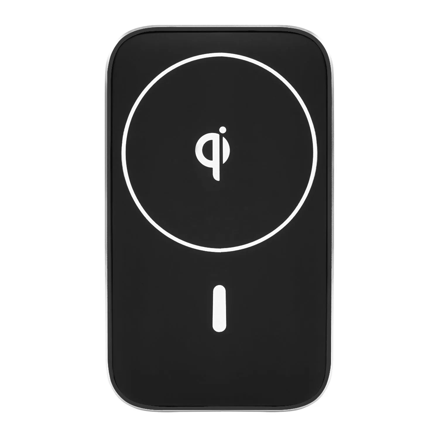 Black M6 magnetic wireless charging car phone bracket mounted on dashboard