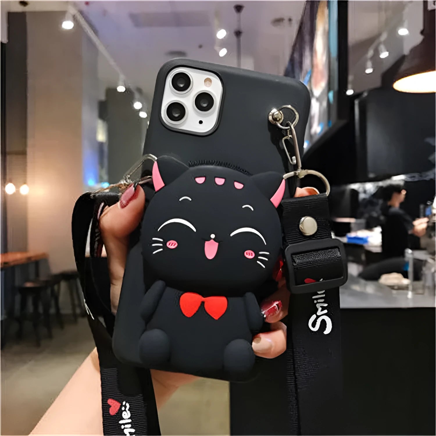 Cartoon camouflage print silicone wallet case for Huawei smartphones in multiple colours.