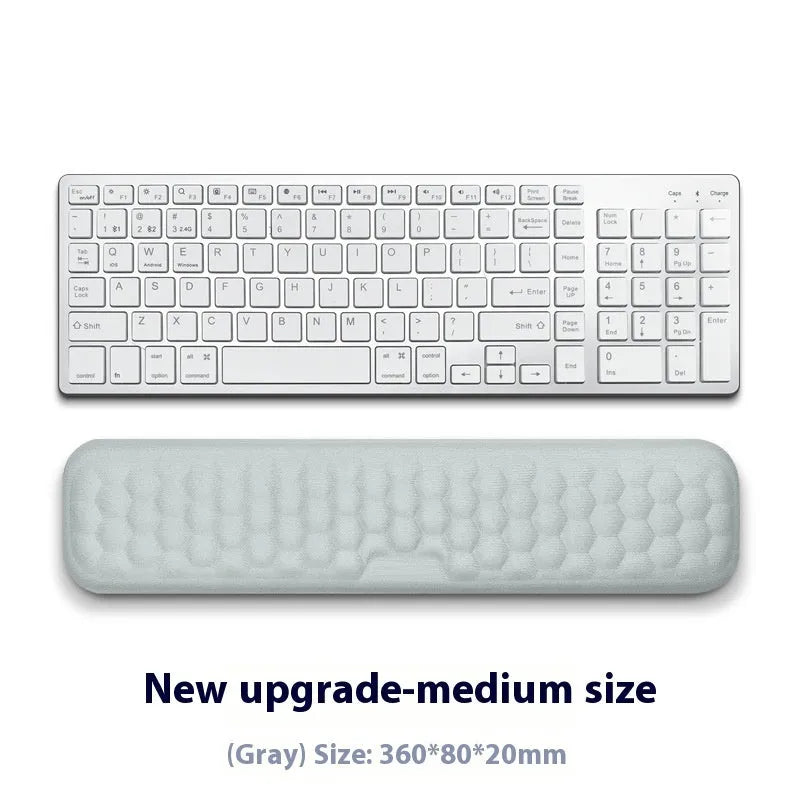 Memory cotton wrist pad for computer use in black or grey with cloth or leather options