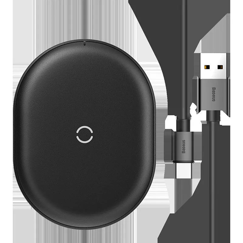 Baseus rough wireless charging pad in black or white with Type-C port and 15W power