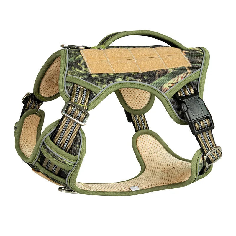 Tactical dog chest strap harness in Oxford cloth for search and rescue patrol working dogs