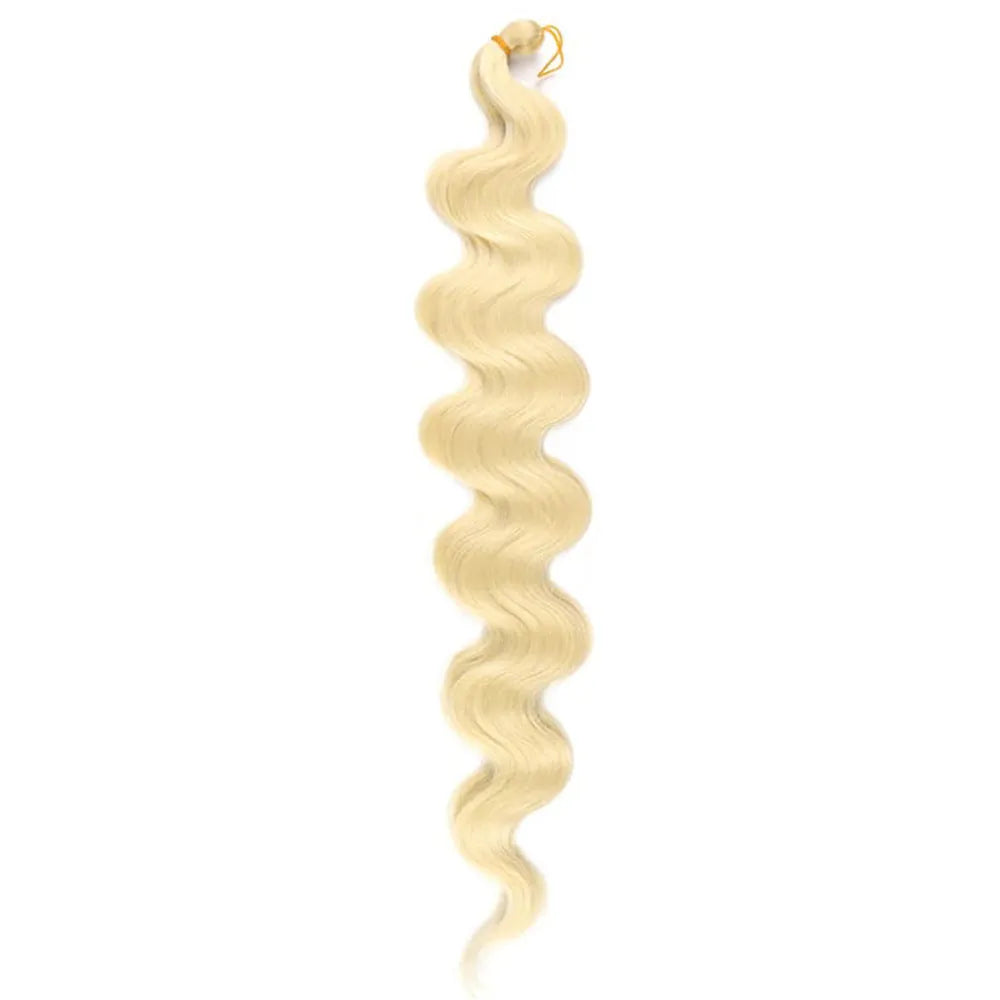 24-inch wine red big wave synthetic wig with braided texture on display