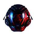 Black cyberpunk-style full face prop mask helmet model CYBER04 for cosplay and parties.