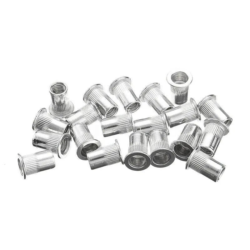 Alloy steel manual riveter nut set showing rivet gun and fasteners in 106pc or 86pc configuration