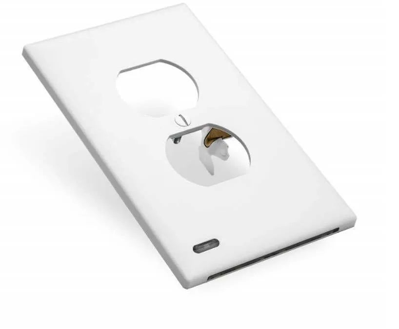 White socket induction LED night light plugged into wall outlet with automatic sensor