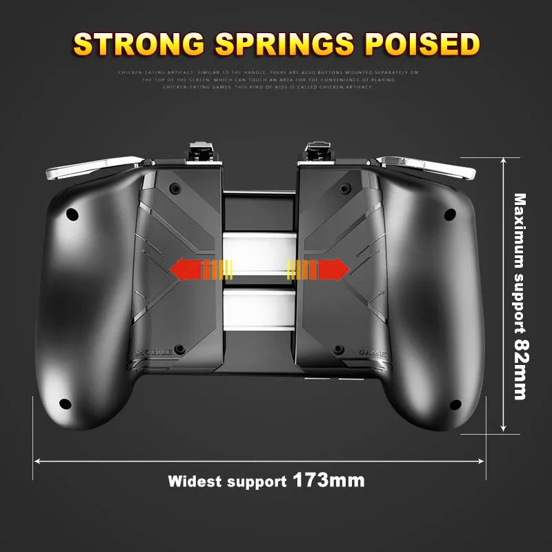 Multifunctional mobile game handle for smartphones in black, blue, and white colour options