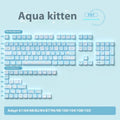 Watercolour kitten design custom keycap set for mechanical keyboards in PTB material
