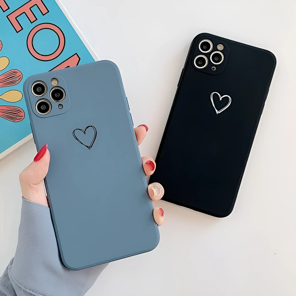 Solid colour silicone TPU phone case for Apple iPhone on a plain background.