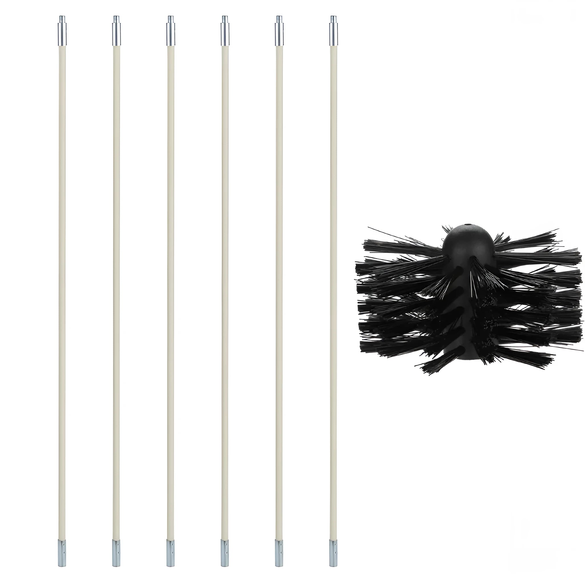 Flexible 600mm chimney cleaning brush with nylon bristles for dryer pipe and range hood interiors