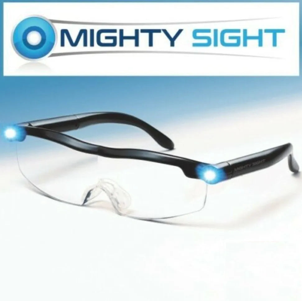 Transparent black USB LED reading glasses with integrated light