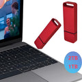 Customisable metal USB flash drive in black, red, or silver with capacities from 1TB to 16TB.