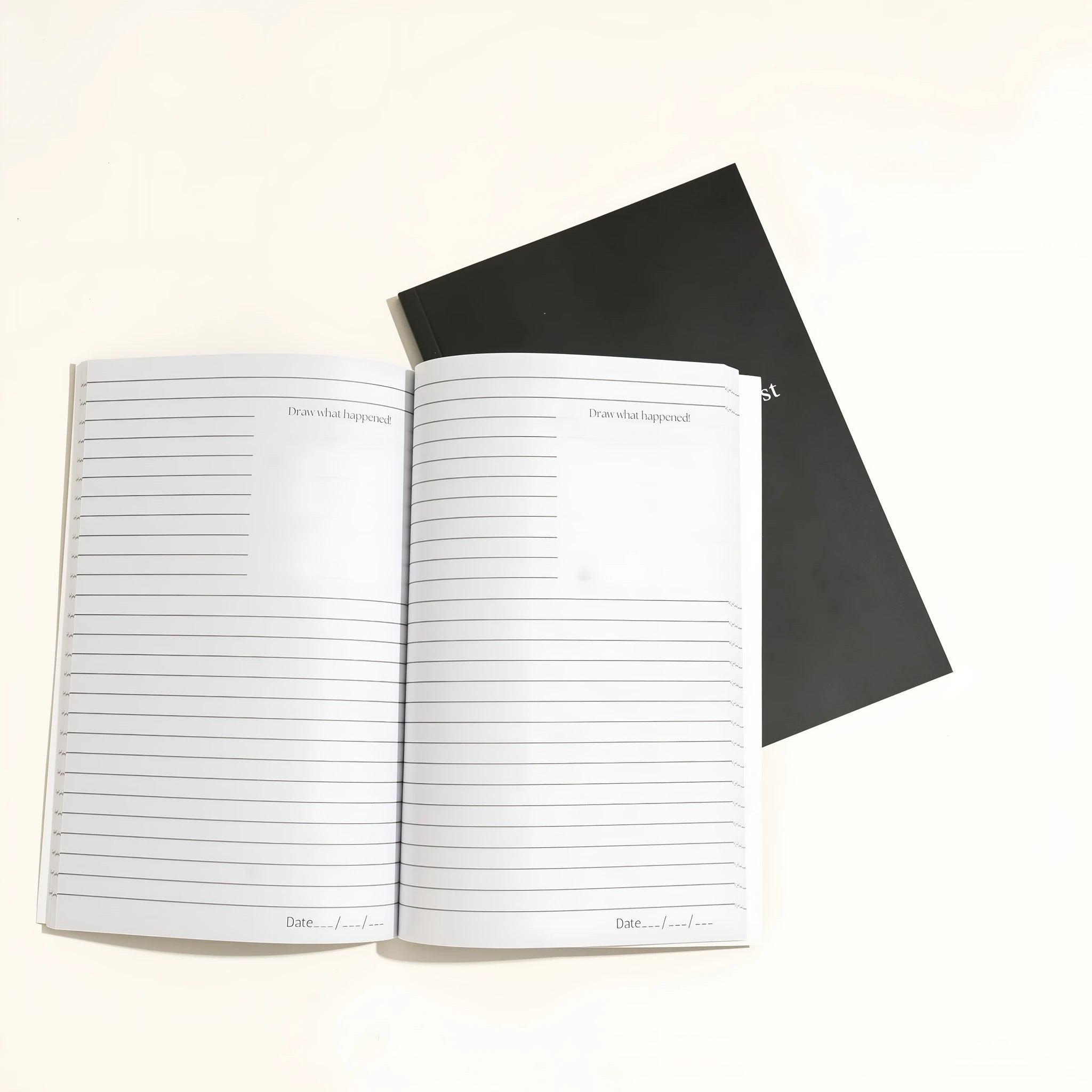 Black dream journal notebook with business simplicity style for organised dream recording