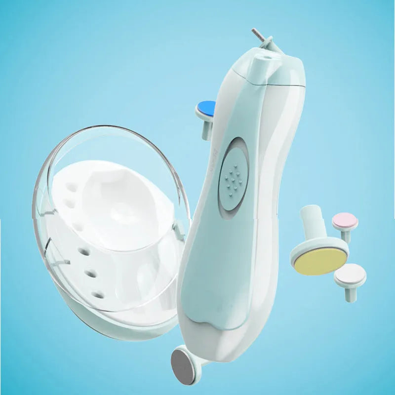 Ultra-quiet baby electric nail polisher manicure kit with night light in assorted colours.