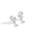 Crystal butterfly stud earrings in 925 silver with clear crystal accents on wings