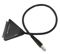 Black USB 3.0 to SATA 7+15 pin hard drive adapter cable with separate power supply line