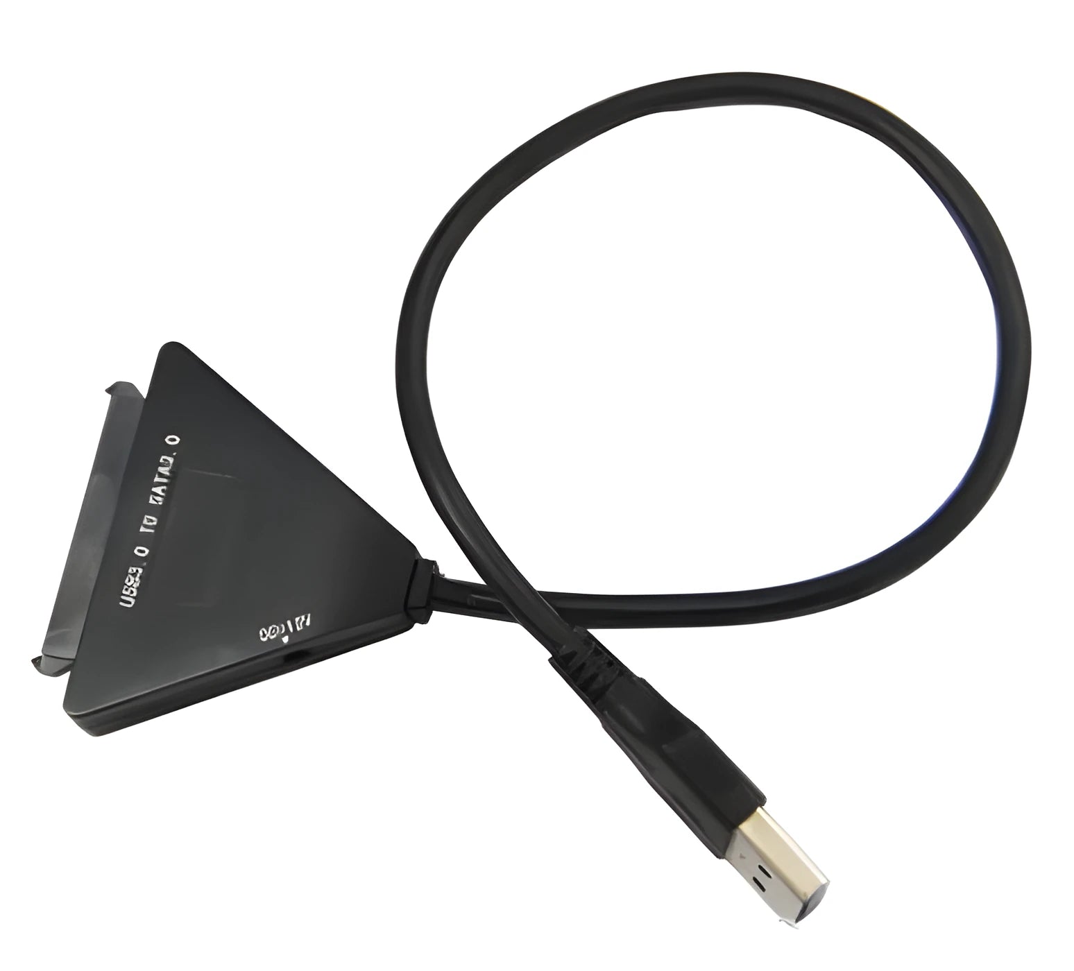 Black USB 3.0 to SATA 7+15 pin hard drive adapter cable with separate power supply line