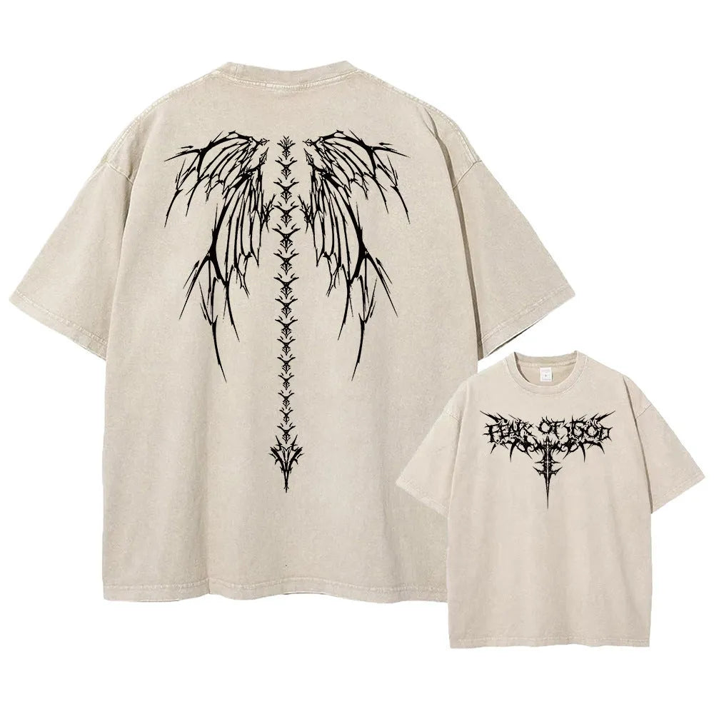 Men's oversized cotton T-shirt with drop shoulder sleeves in casual loose fit