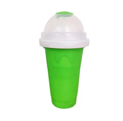 Blue quick refrigeration pinch cup with double-layer silicone construction for making slushies