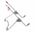 Grey aluminium alloy and engineering plastic foldable laptop and mobile phone stand with adjustable angles