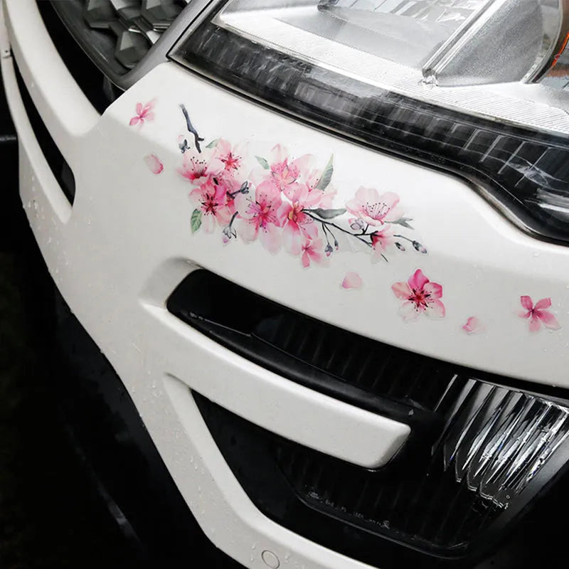 Cherry blossom flower pattern car sticker vinyl decal in two size options