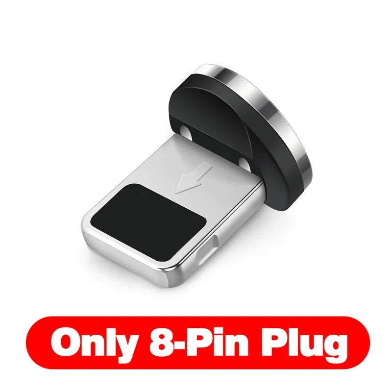 Magnetic charging cable with aluminium housing showing blind magnetic alignment and colour options