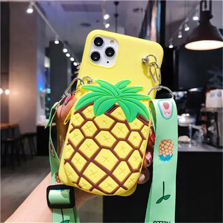 Cartoon camouflage print silicone wallet case for Huawei smartphones in multiple colours.