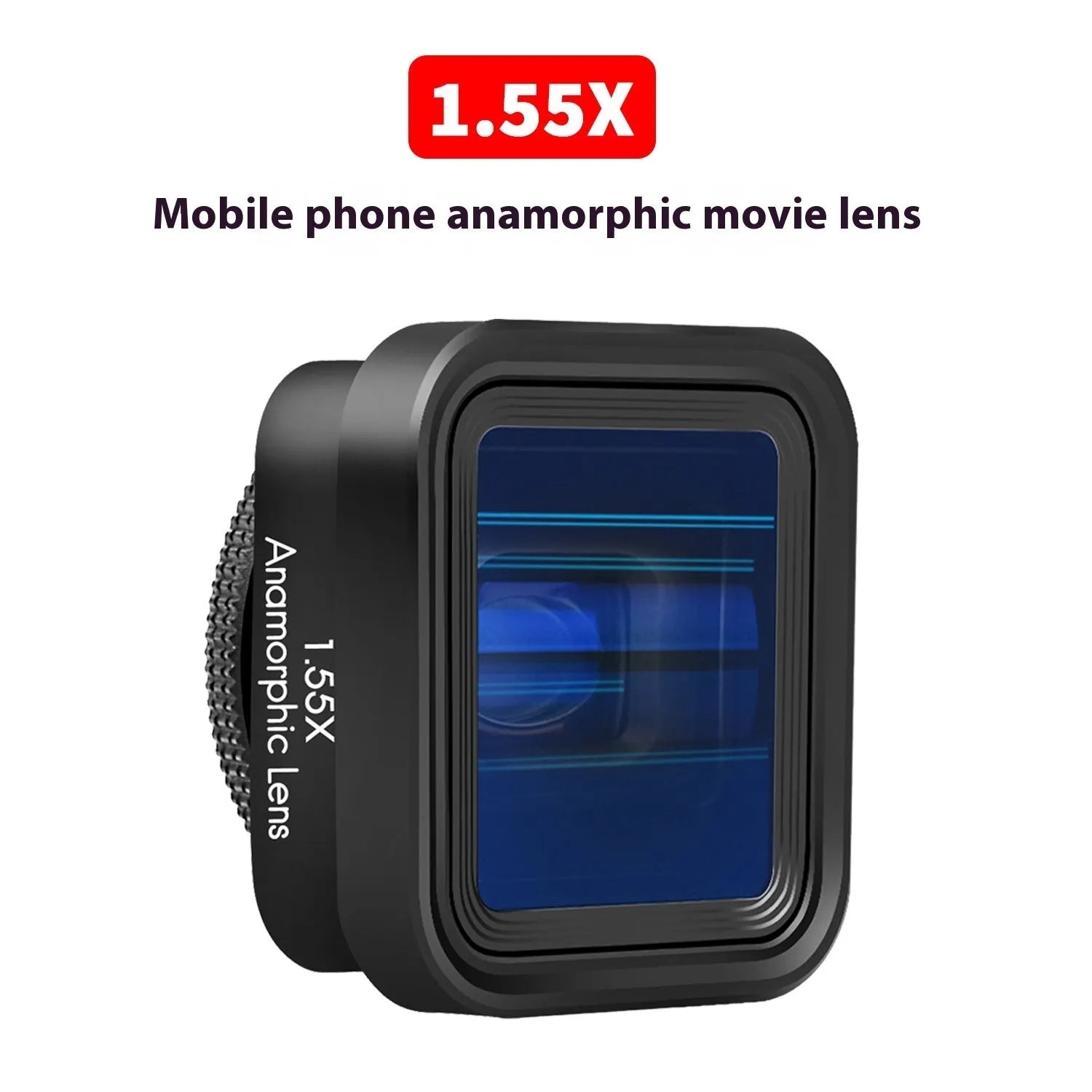 Black SANYK 1.33x mobile phone anamorphic widescreen lens for cinematic 2.40:1 video conversion
