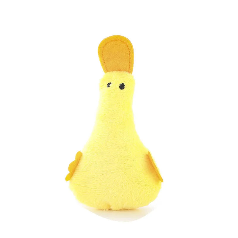 Colourful duck plush pet toy with catnip and squeaker for dogs and cats