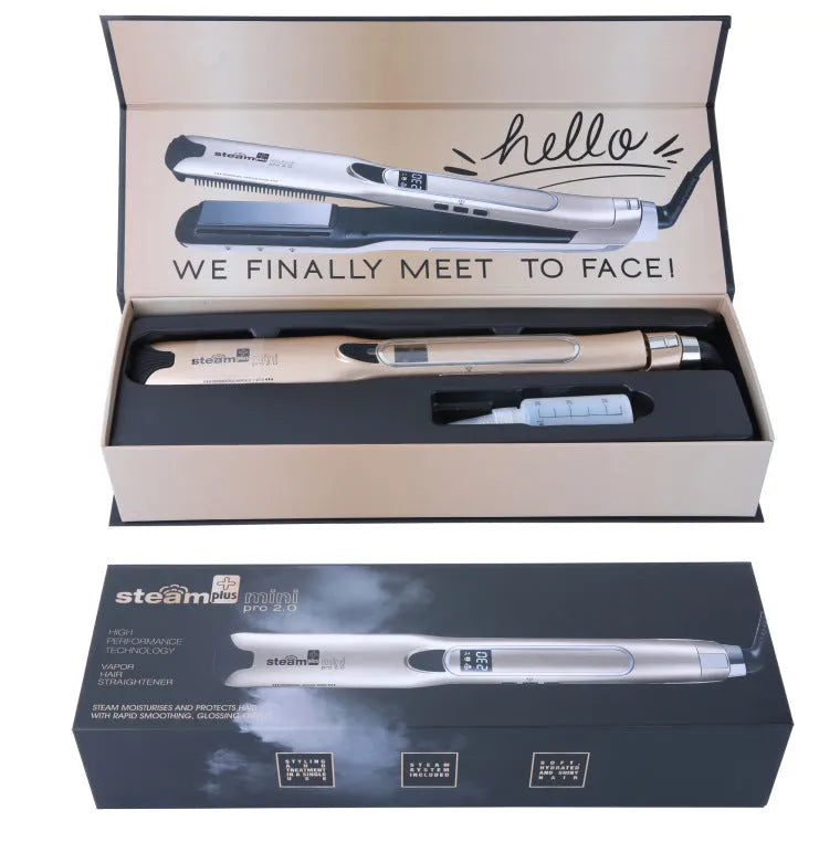 Mini steam splint spray hair straightener in three colours with curling and straightening functions